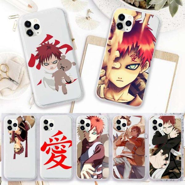 

1dwjapane animated naruto gaara transparent mobile phone box vip 11 12 mini pro xs max 8 7 6 6s plus x 5s se 2020 xr