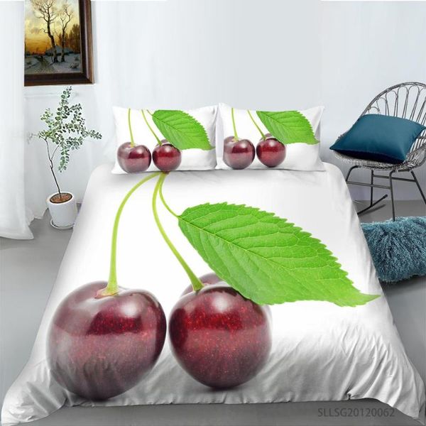 

cherry printing bedding sets bed set advanced bedding set girls/boys home textile single/double bed 2/3pcs