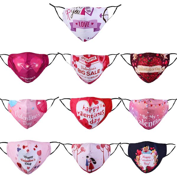 

lover designers romantic face masks couple valentine's day masks dustproof masks printed pink cupid adjustable mouth mask