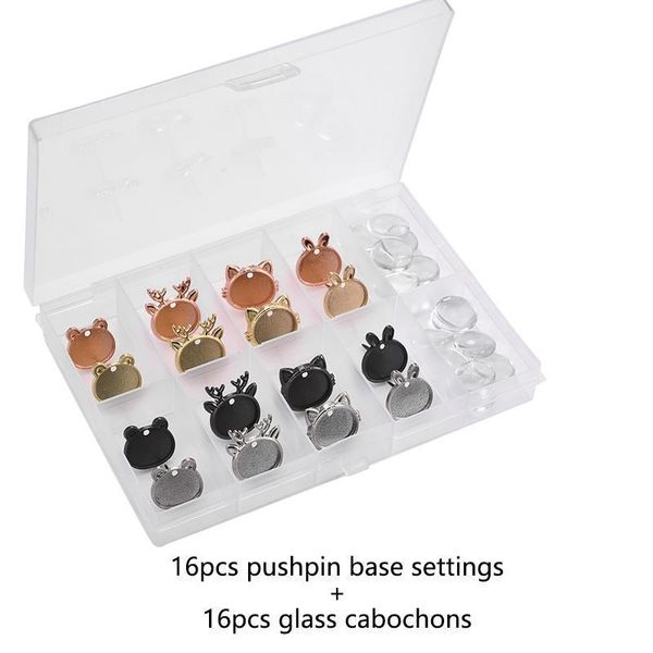 

8 32pcs cat bookmark cabochon base cameo settings paper clip blanks thumbtack push pins diy jewelry making supplieshandmade wmtyen, Black