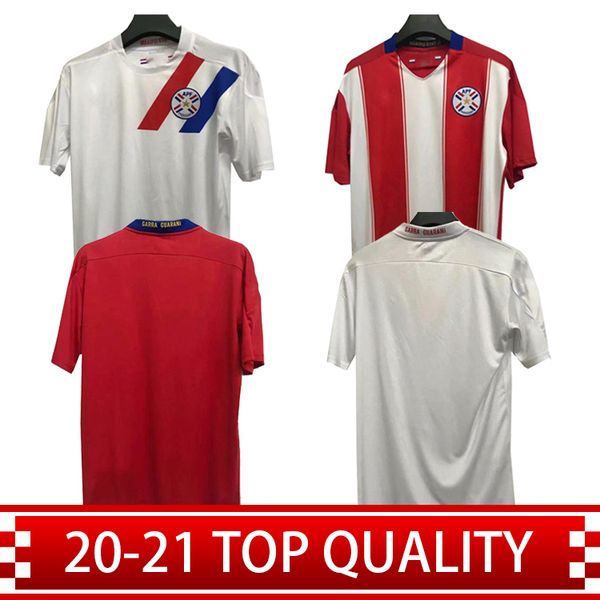 

2021 paraguay national team mens soccer jerseys new home red away white short sleeve football shirt, Black;yellow
