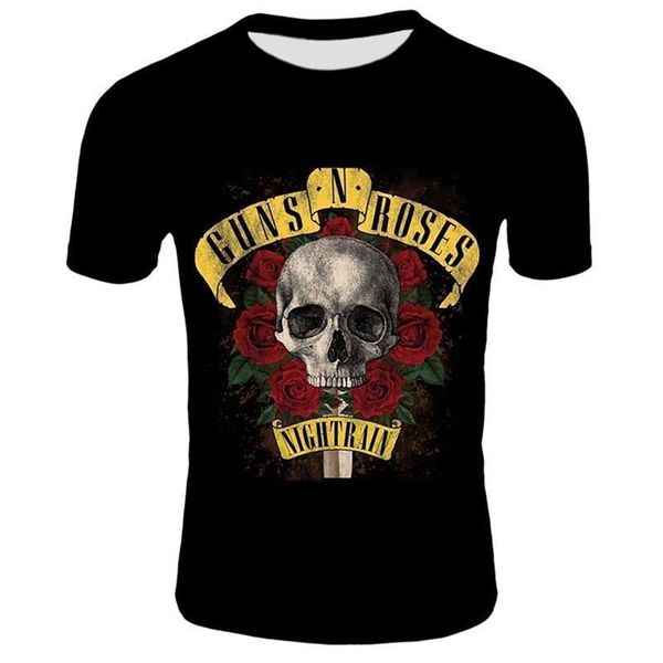 

2021 new skull rose flower t-shirts men summer black tshirt band street wear men 3d printed t shirt skull rose flower tee, White;black