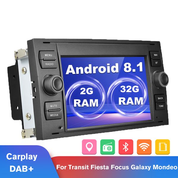 2Din Android 8,1 GPS Auto Radio EQ FM Multimedia Player Für Transit Fiesta Focus Galaxy Mondeo Fusion Kuga C-max S-Max