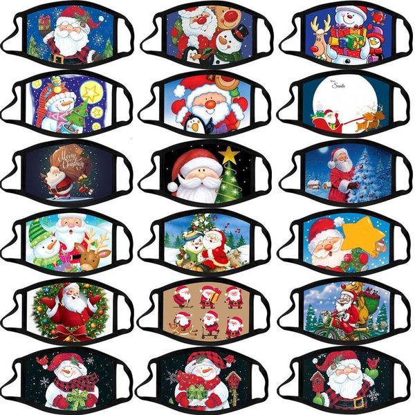 

3pcsface cloth christmas party masks 3d cartoon xmas washable reusable anti-dust mouth cover mask for adults