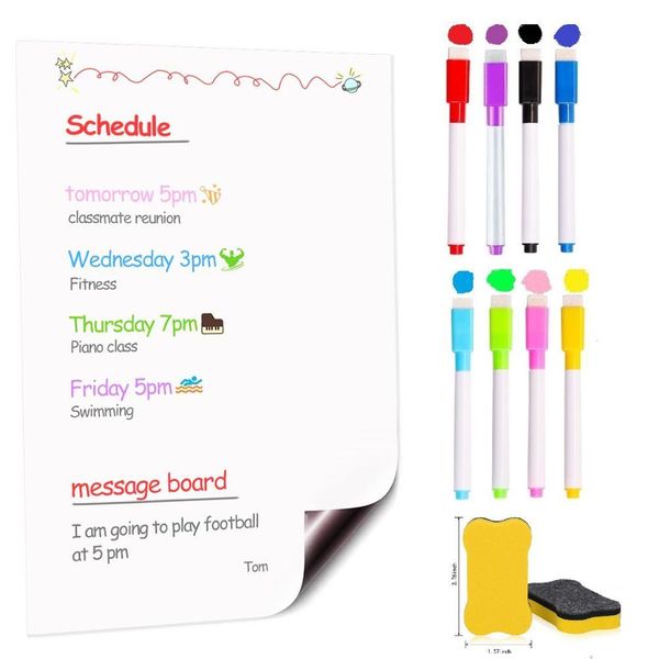 

1 шт. a5 размер магнитная доска магниты на холодильник на холодильнике сухой протрите белая доска маркер маркер marker написание записи сове