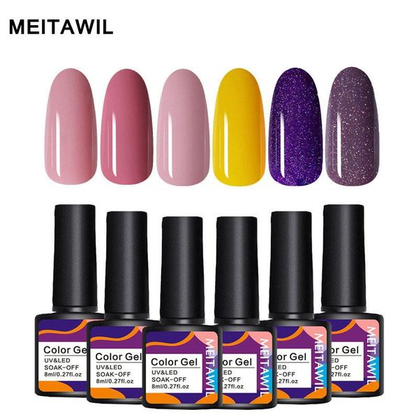 

nail gel 8ml polish glitter for manicure set uv led lamp varnishes base coat lacquer, Red;pink