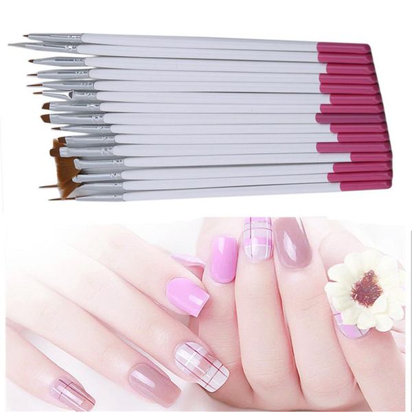 

nail brushes 15pcs professional art brush set line drawing painting pen uv gel polish designs acrylic perfect manicure tools, Yellow