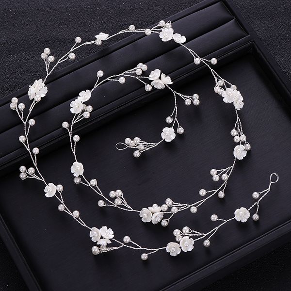 

trendy silver color tiara headband flower pearl bride hair band wedding hair accessories headdress ladies tiara hair jewellery, Slivery;golden