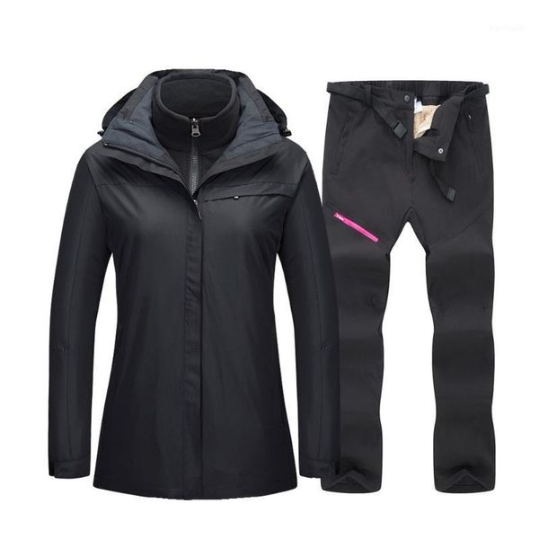 

skiing suits warm ski suit for women waterproof windproof and snowboarding jacket +fleece pants sets winter outdoor snow coat1
