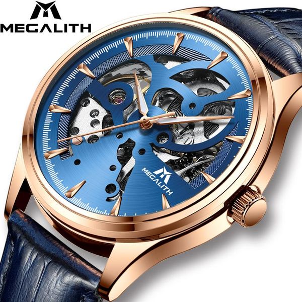 

megalith fashion luxury watch matic mechanical watch sport clock waterproof leather business men wrist watch relojes hombre wmtvua xhlove, Silver