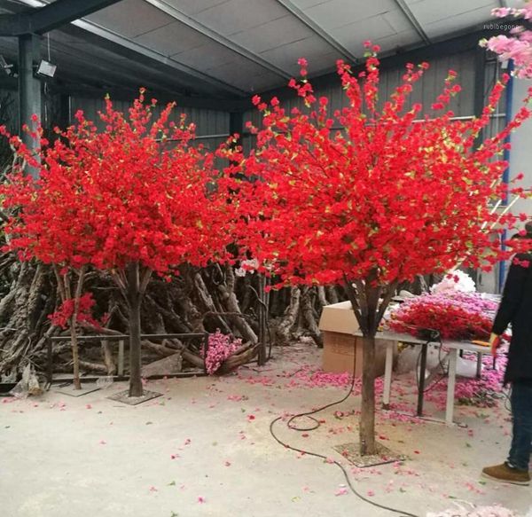 

decorative flowers & wreaths 150cm h peach tree and artificial red1