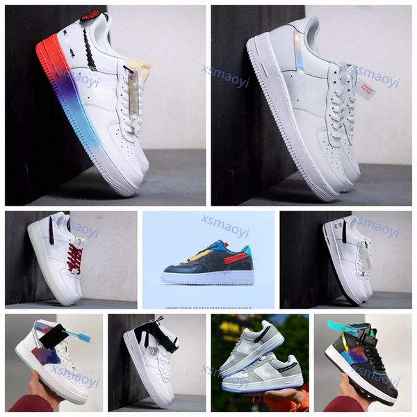 

new white x 1 low forces bhm mca university blue laser mens outdoor shoes sports fashion design sneakers one des chaussures shoes 36-45, Black;red