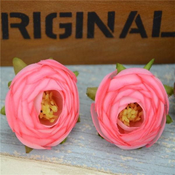 

5pcs high grade european artificial rose tea bud artificial flower head for wedding car decoration diy scrapbooking fake flowers bbyalc