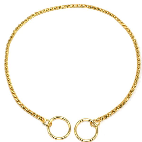 

snake chain dog show collar heavy metal chain dog training choke collar strong chrome or gold m bbyzxc