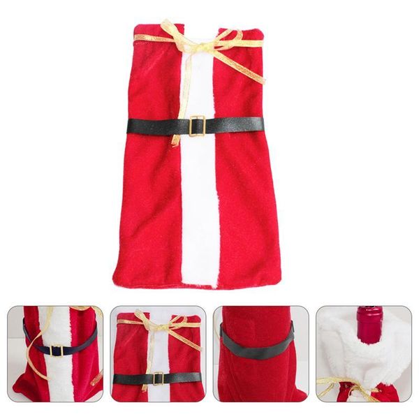 

storage bottles & jars 1 pc portable bottle cover folding adorable santa clothes holder (red)