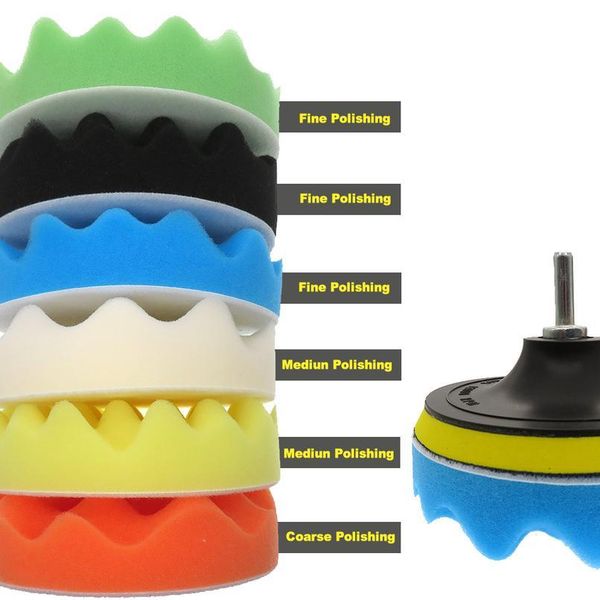 

9pcs 5inch buffer sponge pad set car woolen polishing pad kit buffing waxing with m14 drill adaptor for car cleani wmtxcl