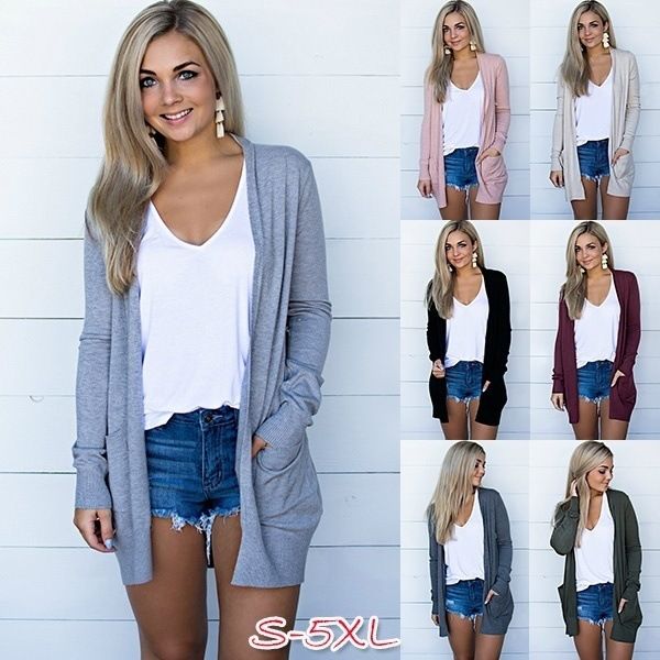 

5colour s-5xl 2021 new woman's and fashionable pockets meet cardigan jacket multicolor multi-size shirt 19608463194092, Tan;black