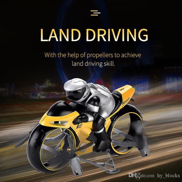 

2.4g rc land-air motorcycle 2in1 mini flying motorcycle remote control car high speed drift motorbike model with light kids toy 08