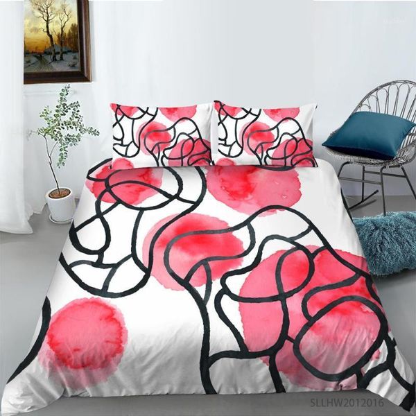 

colorful geometric line bedding sets simple duvet cover pillowcases single  king size bedlinen 2/3pcs1