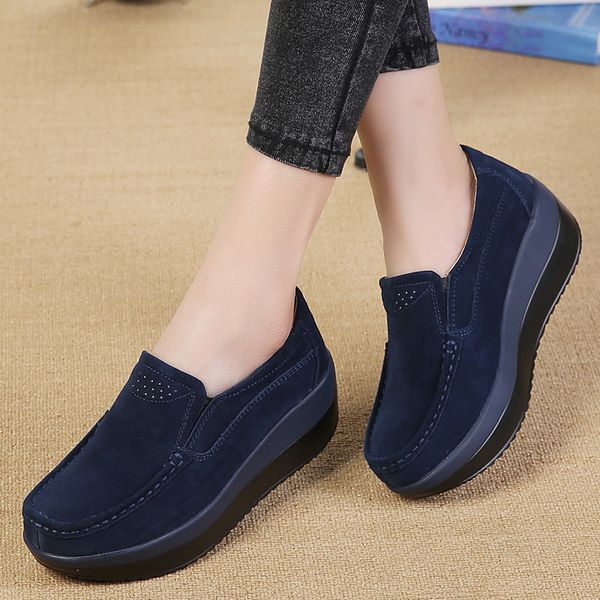 

2021 the new new women flats elegant ladies leather moccasins genuine woman slip into women's shoes ihv3, Black