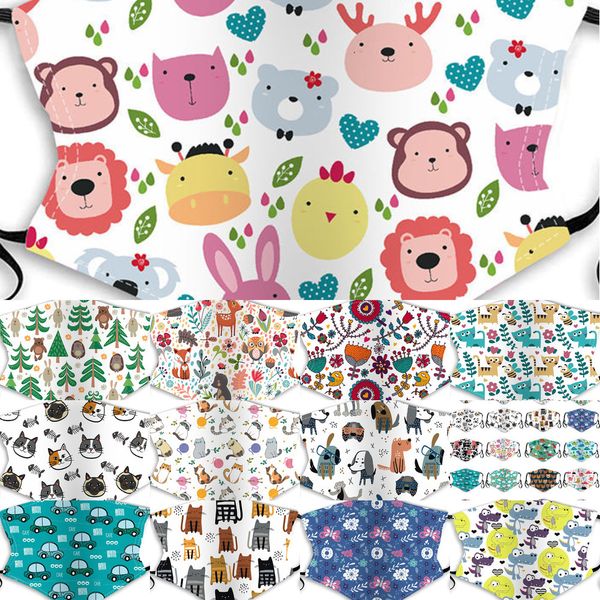 

kids designer fashion face masks children's cartoon mask child anti-fog haze dust-proof protection washable hanging ear facemask 5 n40g