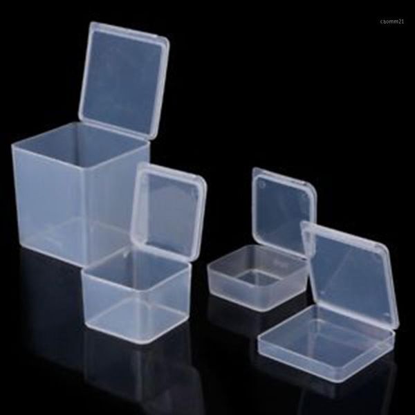 

small square clear plastic storage box transparent jewelry storage boxes creative beads crafts case containers1