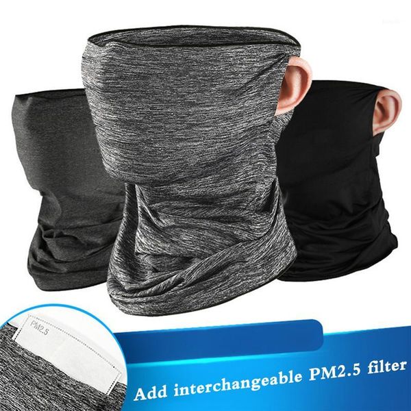 

summer outdoor magic neck biker sport fishing cycling scarf uv protection hiking bandana tube scarf men women headwear+filter1, Black