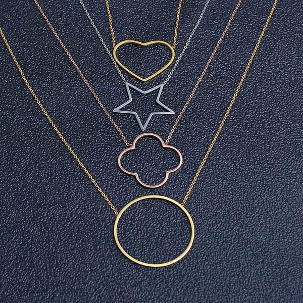 

zuuz necklaces & pendants chocker neckless choker rose gold clover pendant necklace women accessories jewelry, Golden;silver