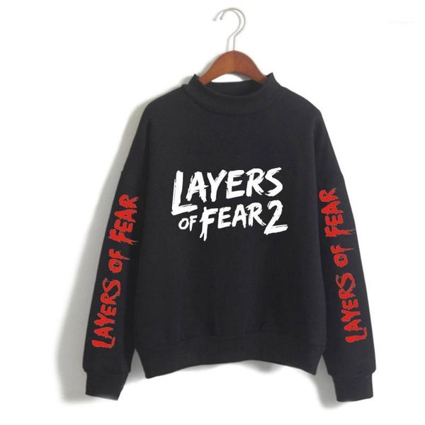 

2020 new halloween layers of fear 2 game 2d print women/men high collar sweatshirt casual turtlenecks clothes1, Black