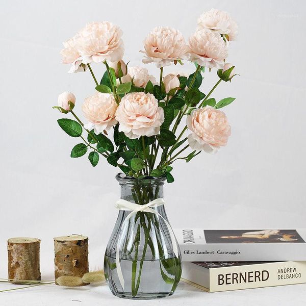 

fleurs artificielles en soie haute qualite artificial flower nordic artificial peony silk flower wedding living room home decor1