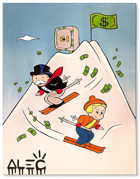 

alec monopoly vault at the peak money skiing home decor oil painting on canvas wall art canvas pictures 210115