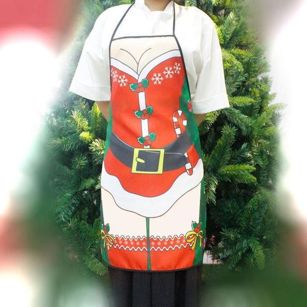 

women christmas decoration printed apron lady christmas costume cooking kitchen apron handmade polyester apron for xmas bbypoe