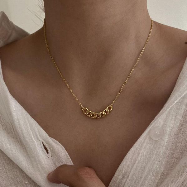 

chains peri'sbox gold silver color thick cuban chain necklaces curb link for women small charm minimalist necklace 2021