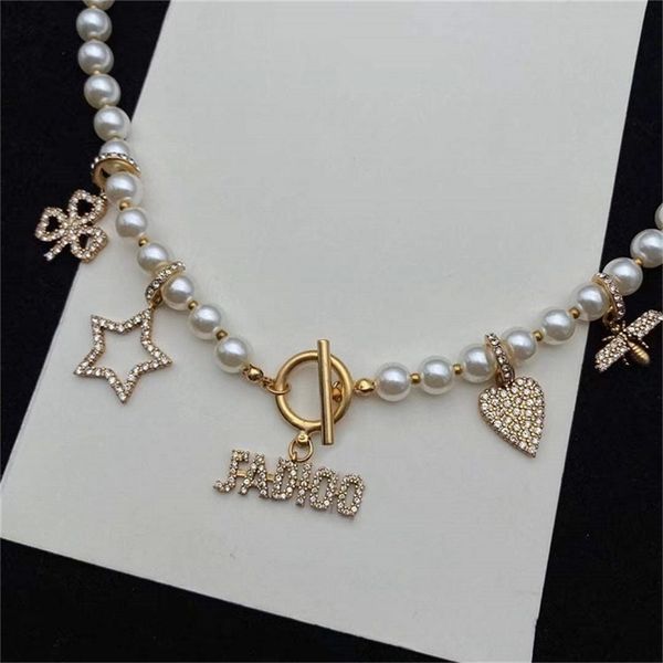 

86% off factory shopfamily bronze star love freshwater pearl necklace multi-element sweater chain women simple and versatile, Silver