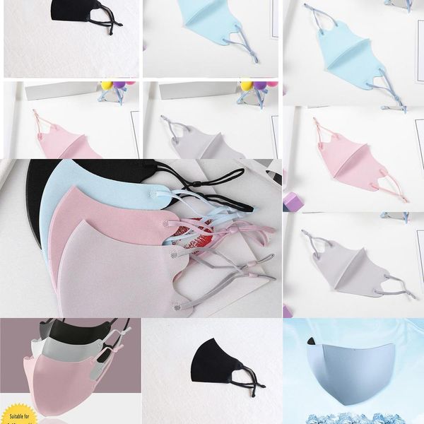 

pq0m# mask ice face reusable breathable anti-dust silk washable kid masks cover yya91 jihpe
