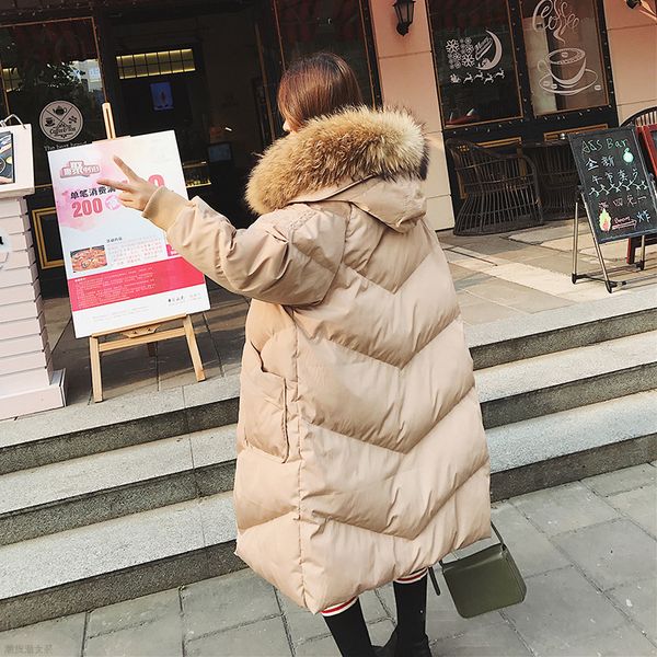 

winter 2020 heavy dart lead student thickening overknee loose jacket long cotton-quilted cotton clothes woman tide xpeu, Black