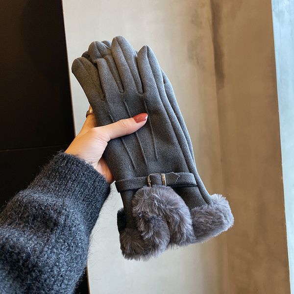 

show temperament ~ women's touch screen winter warm riding cold proof plush driving gloves