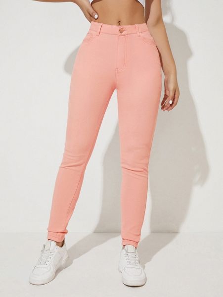 

slant pocket skinny pants f0no#, Black;white