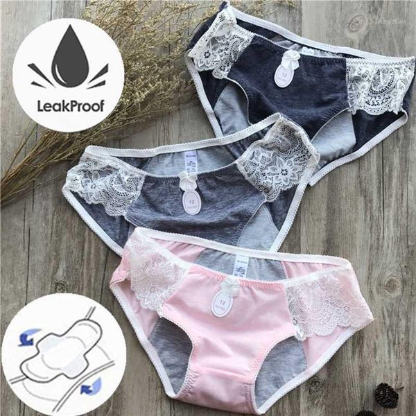 

new 1pc women cotton low rise menstruation period leakproof physiological pant briefs panties, Black;pink