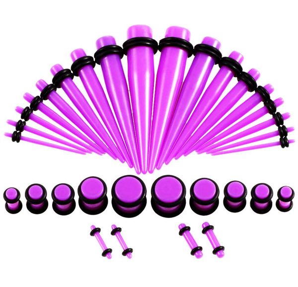 

36 шт. акриловая уха натягивающий набор 14g-00g для начинающих ушной расширитель набор конусных ушных носилок туннель заглушки kit, Silver