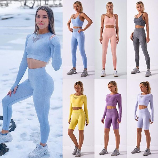 

yoga outfits 4pcs seamless women set sport suit tracksuit female gymwear fitness bra tank high waist leggings sportswear1, White;red