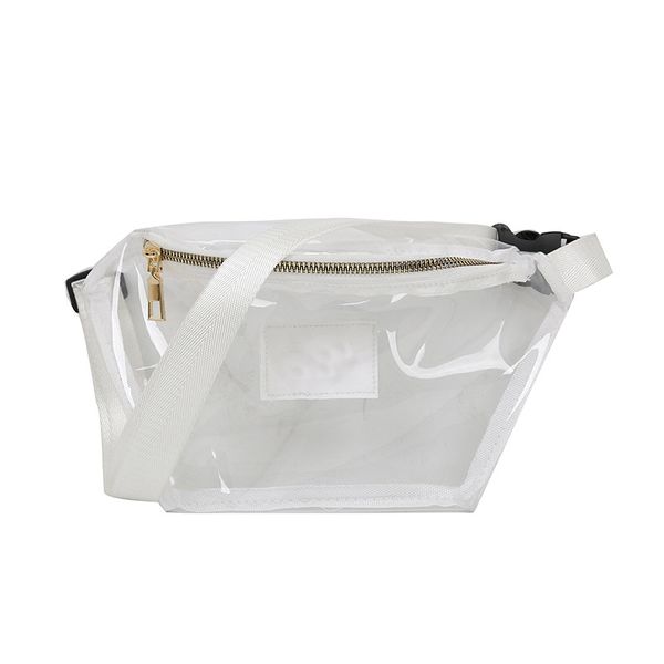 

2019 fanny packs women pvc transparent gold zipper waist bags outdoor 4colors