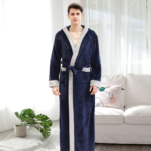 

2021 new women's autumn winter warm long bathrobe female nightgown flannel solid ankle length hood with sashes nightwear lady a1gh, Black;red