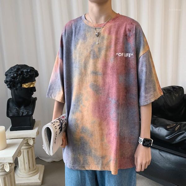 

t-shirt oversize short-sleeved t-shirt men summer couple), half sleeve korean version of the loose half-sleeve one piece tshirt1, White;black