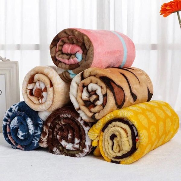 

kennels & pens warm cat dog bed color random puppy blanket soft flannel fleece sleeping mat cover house for dogs pet supplies