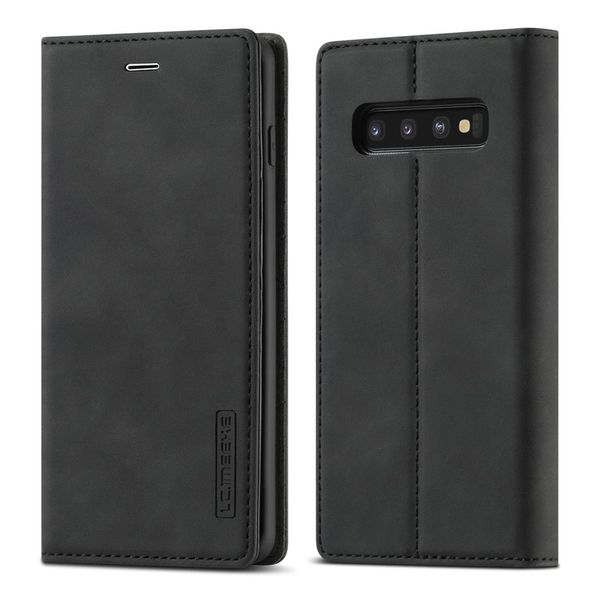 

for samsung galaxy s10 lcimeeke strong magnetism ultra-thin horizontal flip shockproof matte tpu pu leather case with holder card slots