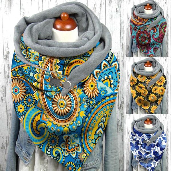 

scarves women printing scarf fashion multi-purpose shawl, Blue;gray