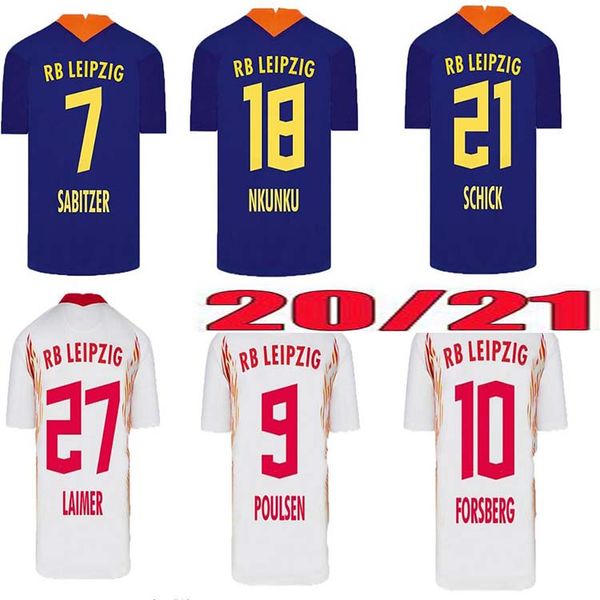 

2020 2021 leipziges soccer jerseys 20/21 bundesliga league olmo poulsen adams forsberg men soccer shirts, Black;yellow