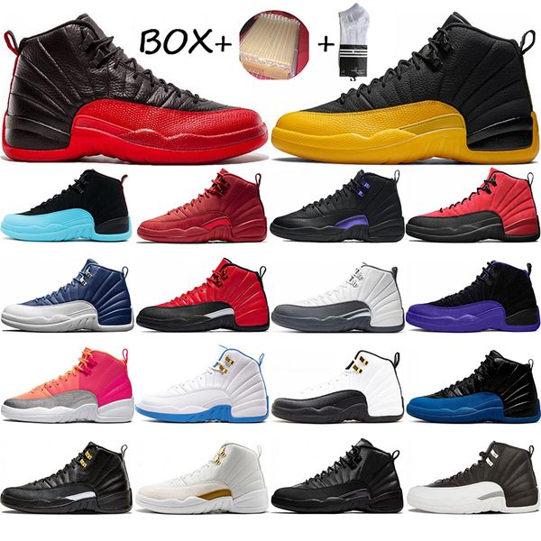 

new jumpman 12 12s men basketball shoes black dark concord university gold reverse flu game sunrise bulls fiba cny sport mens sneakers