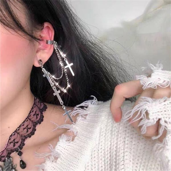 

stud earrings for women tassel creative earings ladies fashion cross jewellery girl silver color korean classic metal oorbellen1, Golden;silver